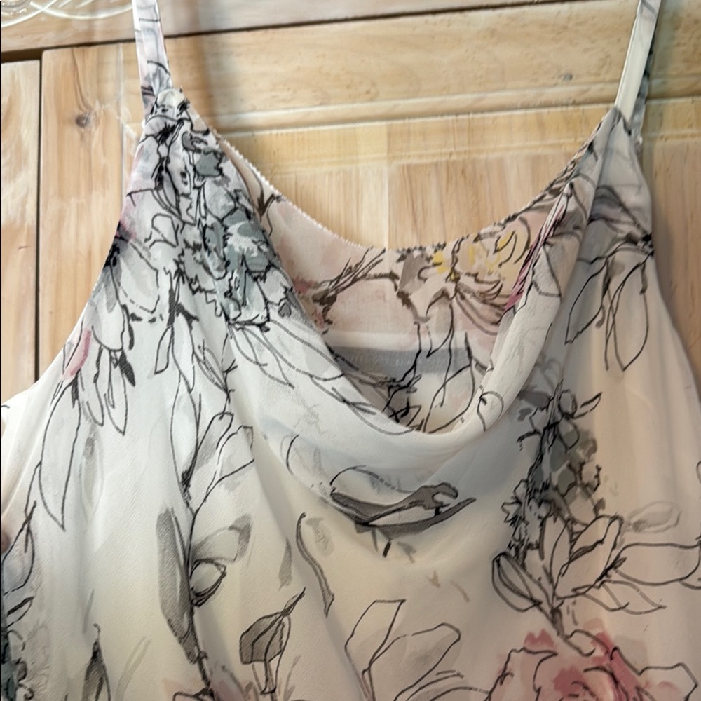 WHBMFloral Sleeveless Maxi Dress
